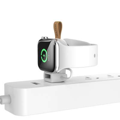 Mini wireless USB charger for apple watch 5 4 3 2 1 series wireless strong magnet charger for apple watch 5 white color