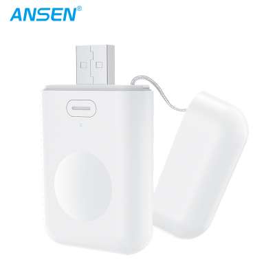 Ansen Newest products portable wireless charger with 1000mAh battery charger for Apple watch 1 2 3 4 5 with magnetic adsorption